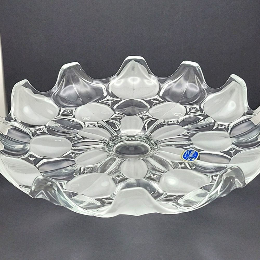 Bohemia Crystal Glass 12" Footed Fruit Bowl